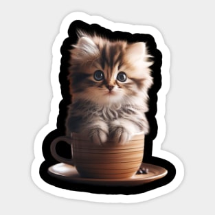 Whiskers & Espresso: A Meow-tastic Café Experience Sticker